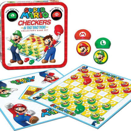 Super Mario Checkers & Tic Tac Toe - Collector’s Game Set